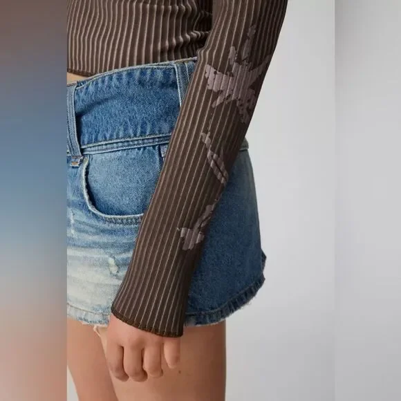 Urban Outfitters Y2K Ribbed Off The Shoulder Top - Picture 4 of 11